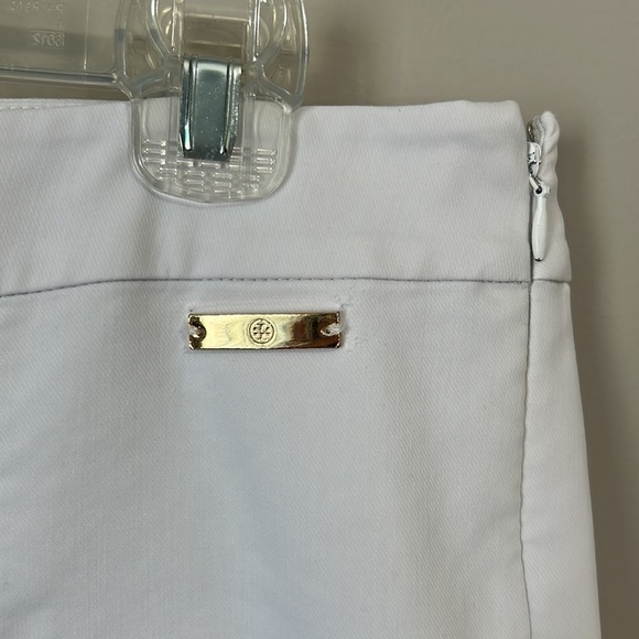 TORY BURCH Callie Skinny Ankle Pant Side Zip White Jean Designer Sz 4 - Picture 6 of 14